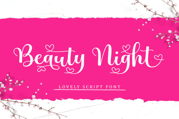 Beauty Night: The Script Handwritten Typeface for Romantic Campaign Visuals