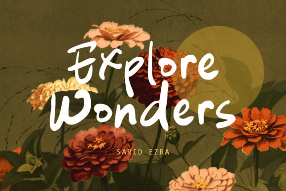 Explore Wonders: A Whimsical Script Handwritten Font for Digital Branding